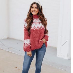 Pink Lilly / BELIEVE THIS IS REAL RED SWEATER